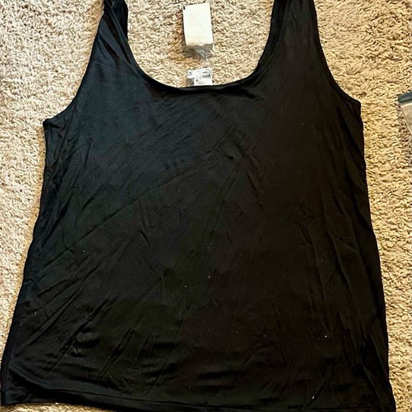 SILK TANK TOP BLACK SILKY DRESSY SIZE WOMEN’ S XL - Picture 3 of 4